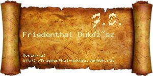 Friedenthal Dukász névjegykártya
